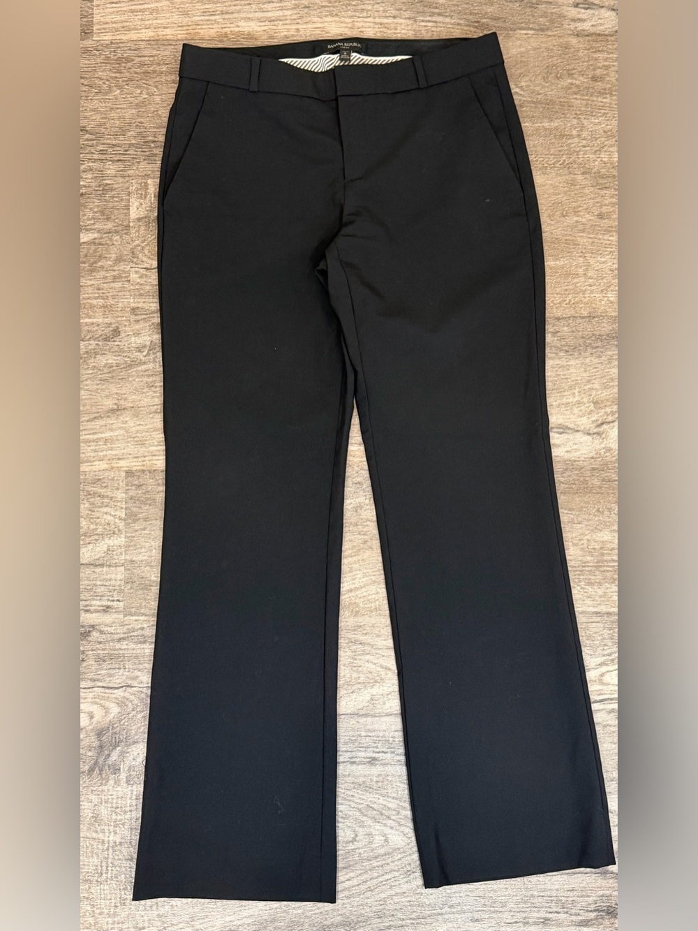 Banana Republic Logan Petite 6 Black Wool Blend Dress Pants Stretch